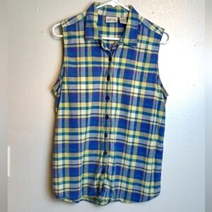 Laura Gayle Linen Cotton Blend Top Sleeveless Size Large